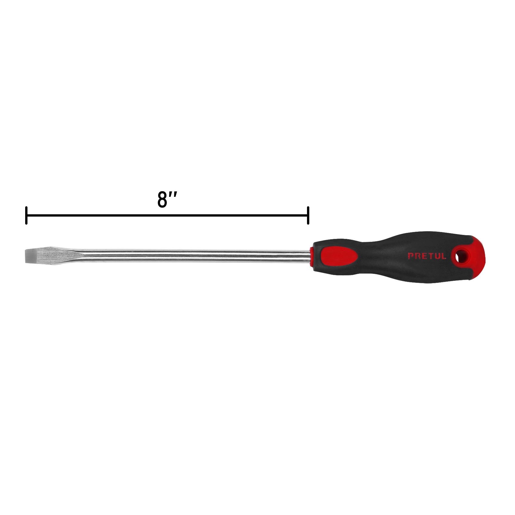 Desarmador plano 3/8" x 8" mango Comfort Grip Pretul