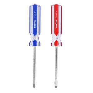 Kit de 2 desarmadores 1/4" Largo 4" mango PVC Pretul