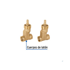 Juego 2 llaves regadera de laton para empotrar Roscables