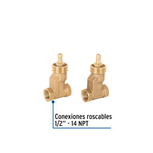 Juego 2 llaves regadera de bronce empotrar Roscables