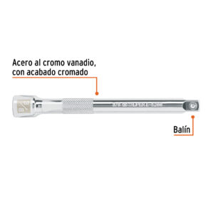 Extension de 6" para matraca para dados cuadro 3/8"