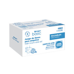 Juego 2 llaves regadera de laton de empotrar soldables