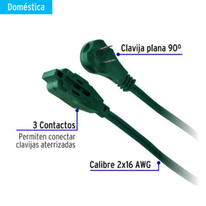 Extension electrica domestica 5m verde Volteck