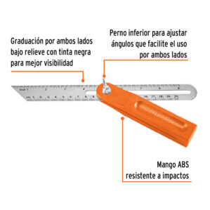Escuadra falsa Graduada de 8" 20cm