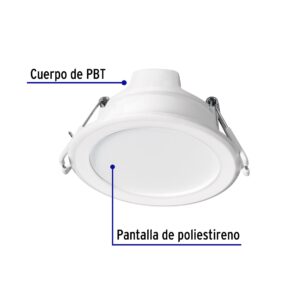 Lampara LED empotrado redondo, 5W, 6500K, Basic