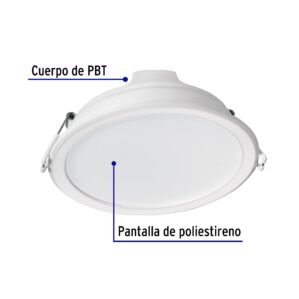 Lampara LED empotrado redondo 12w 6500k