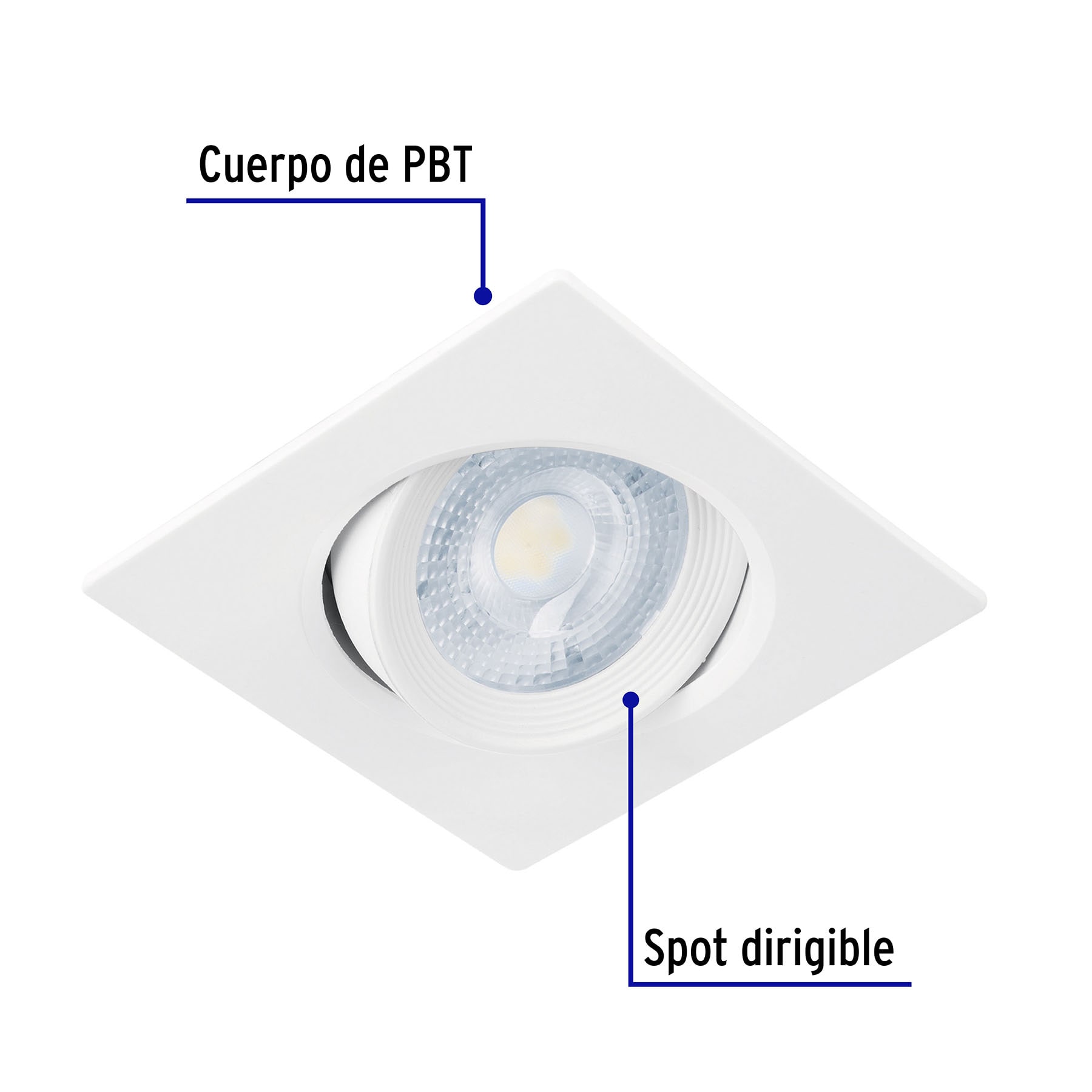 Lampara Empotrable LED Cuadrado 5w 6500k Blanco 400lm