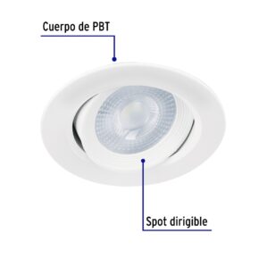 Lampara Empotrado, redondo, 5 W, 6500k, LED, blanco