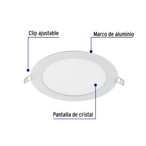 Lampara led slim de empotrar redondo 12w