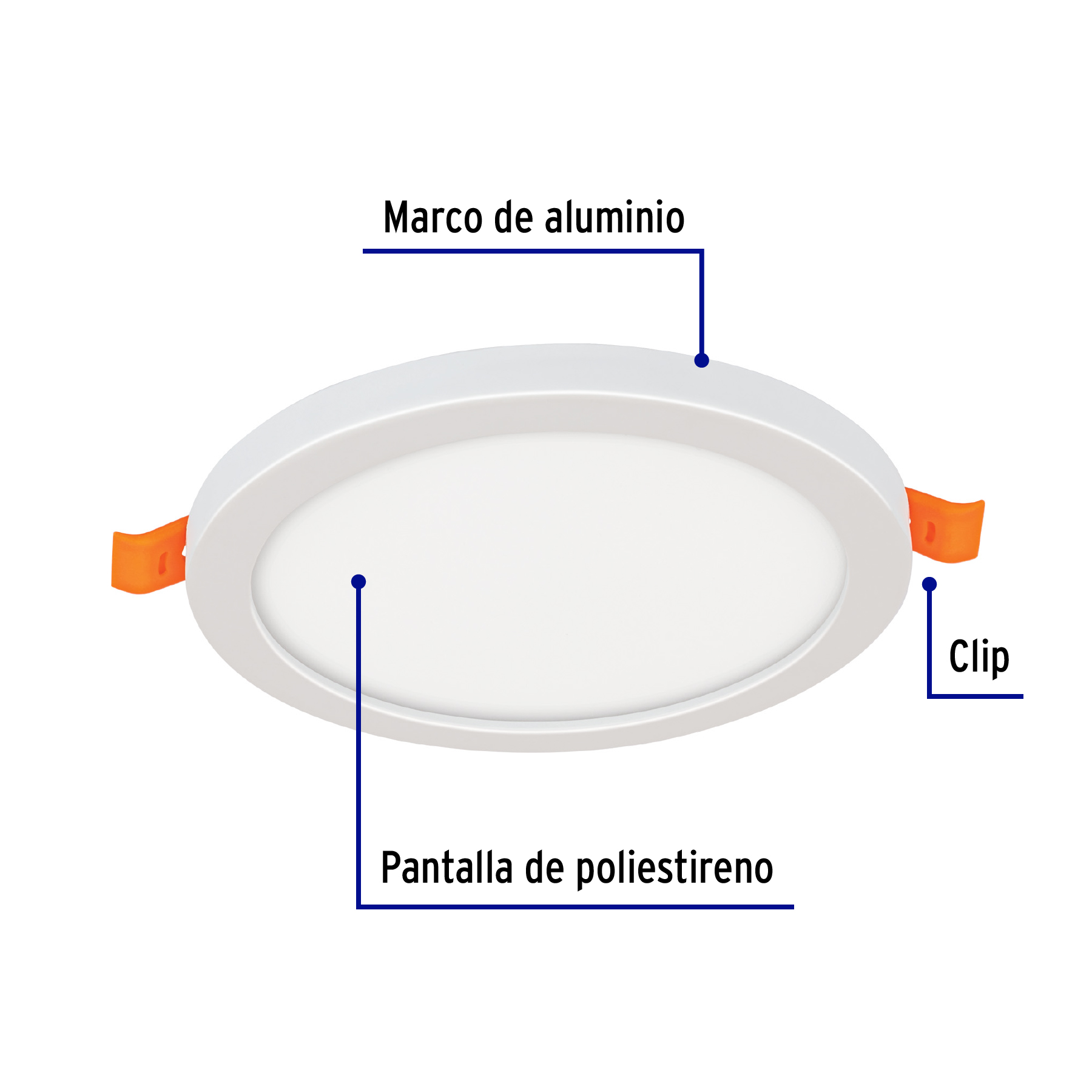 Lampara de LED para empotrar 8W luz de dia Fijacion Ajustable