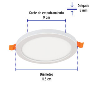 Lampara de LED para empotrar 8W luz de dia Fijacion Ajustable