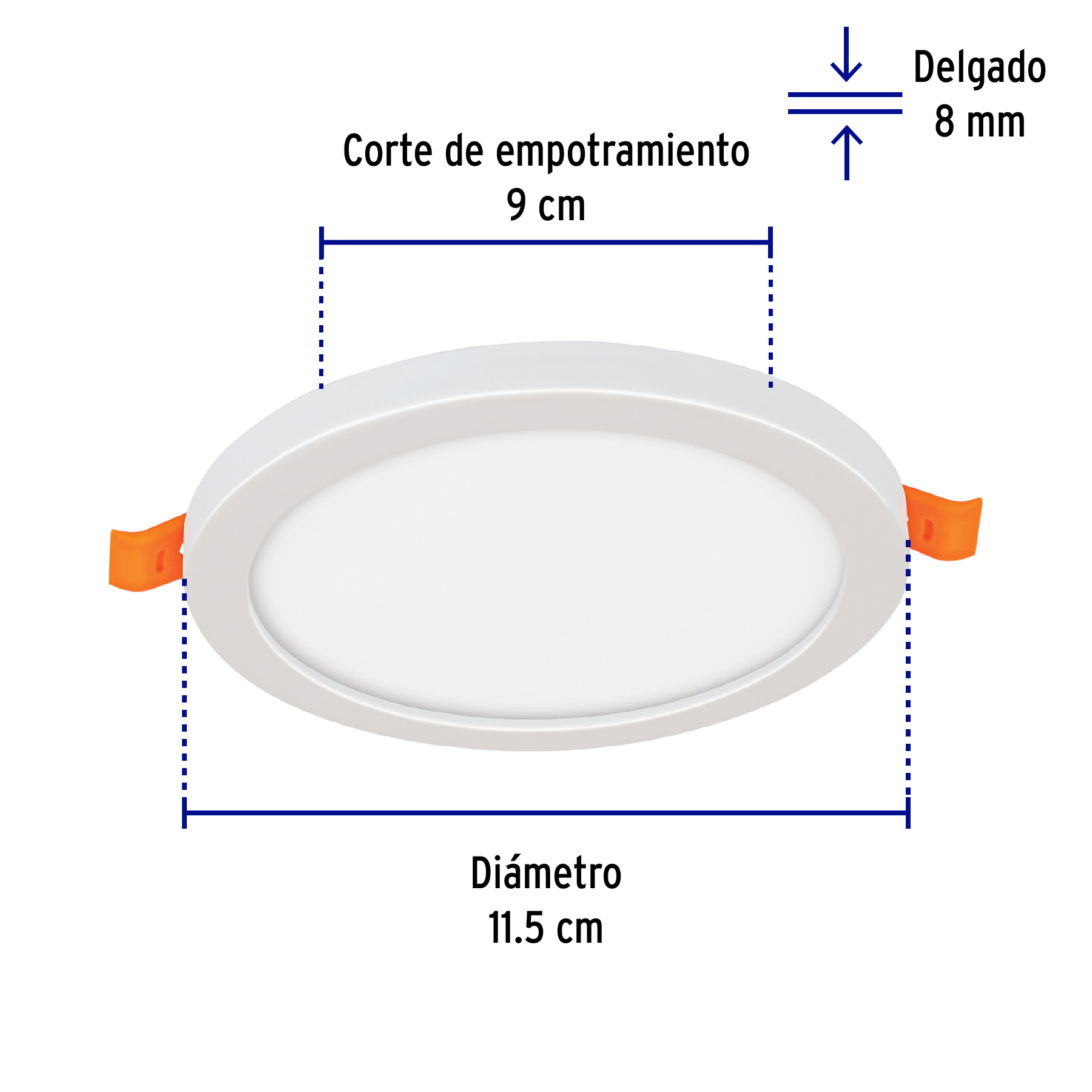 Lampara de LED para empotrar 8W luz de dia Fijacion Ajustable