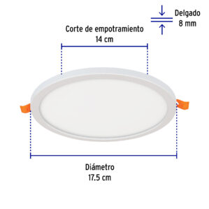 Lampara de LED para empotrar 15W luz de dia Fijacion Ajustable