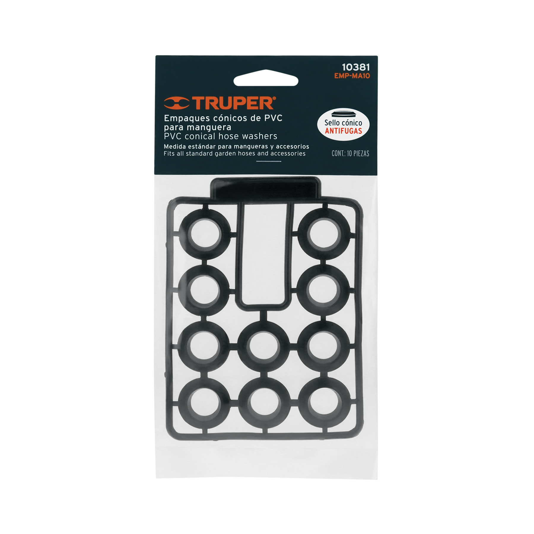 Empaques de hule para manguera medida standard 10 piezas