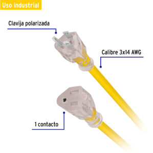 Extension reforzada aterrizada 20m calibre 14 Volteck