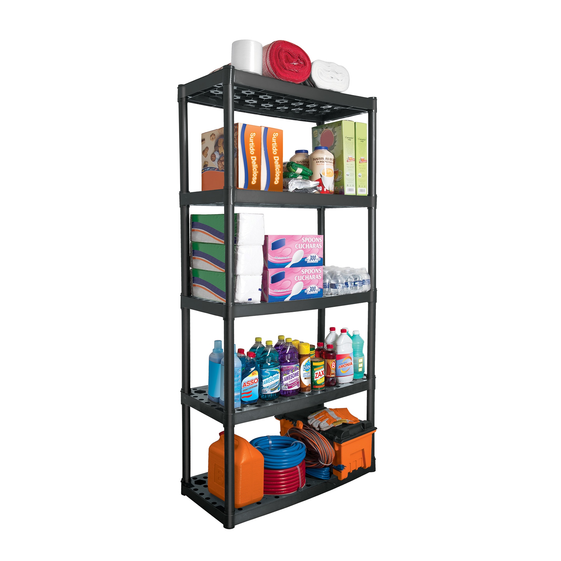 Estante Plastico Uso Rudo de 5 repisas