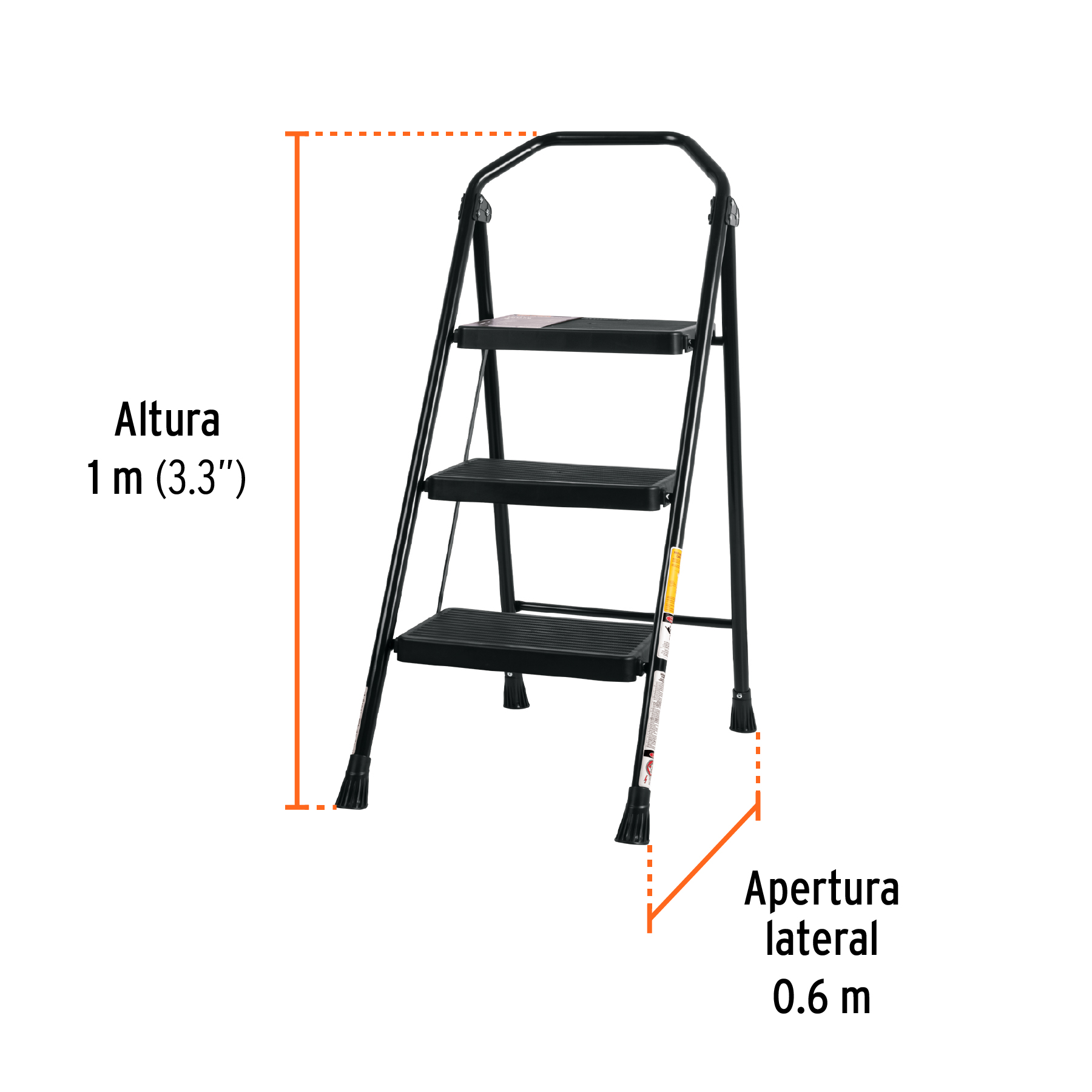 Escalera tubular plegable 3 peldaños Truper