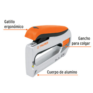Engrapadora tipo pistola uso rudo cuerpo de aluminio