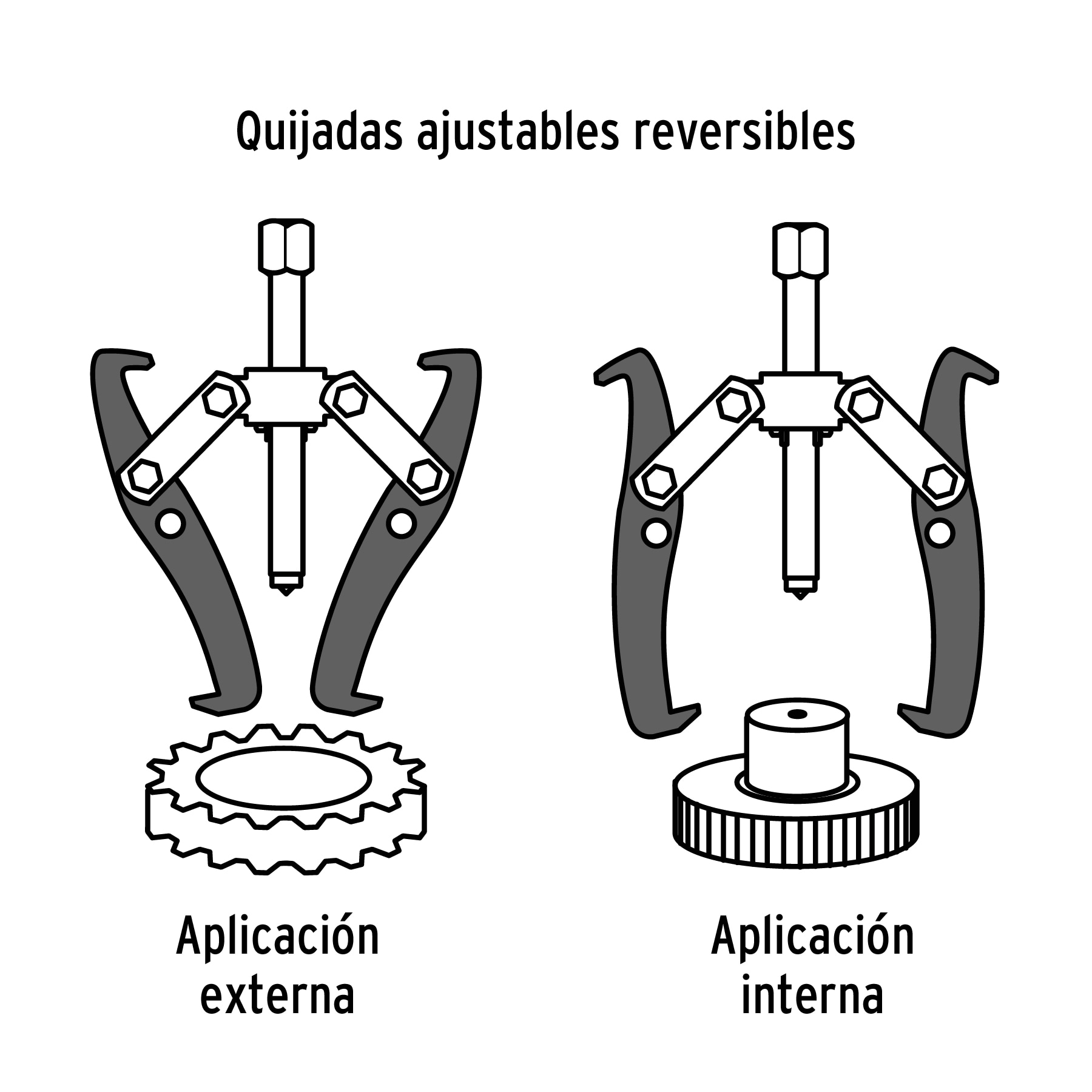 Extractor de poleas, 2 quijadas, 6"