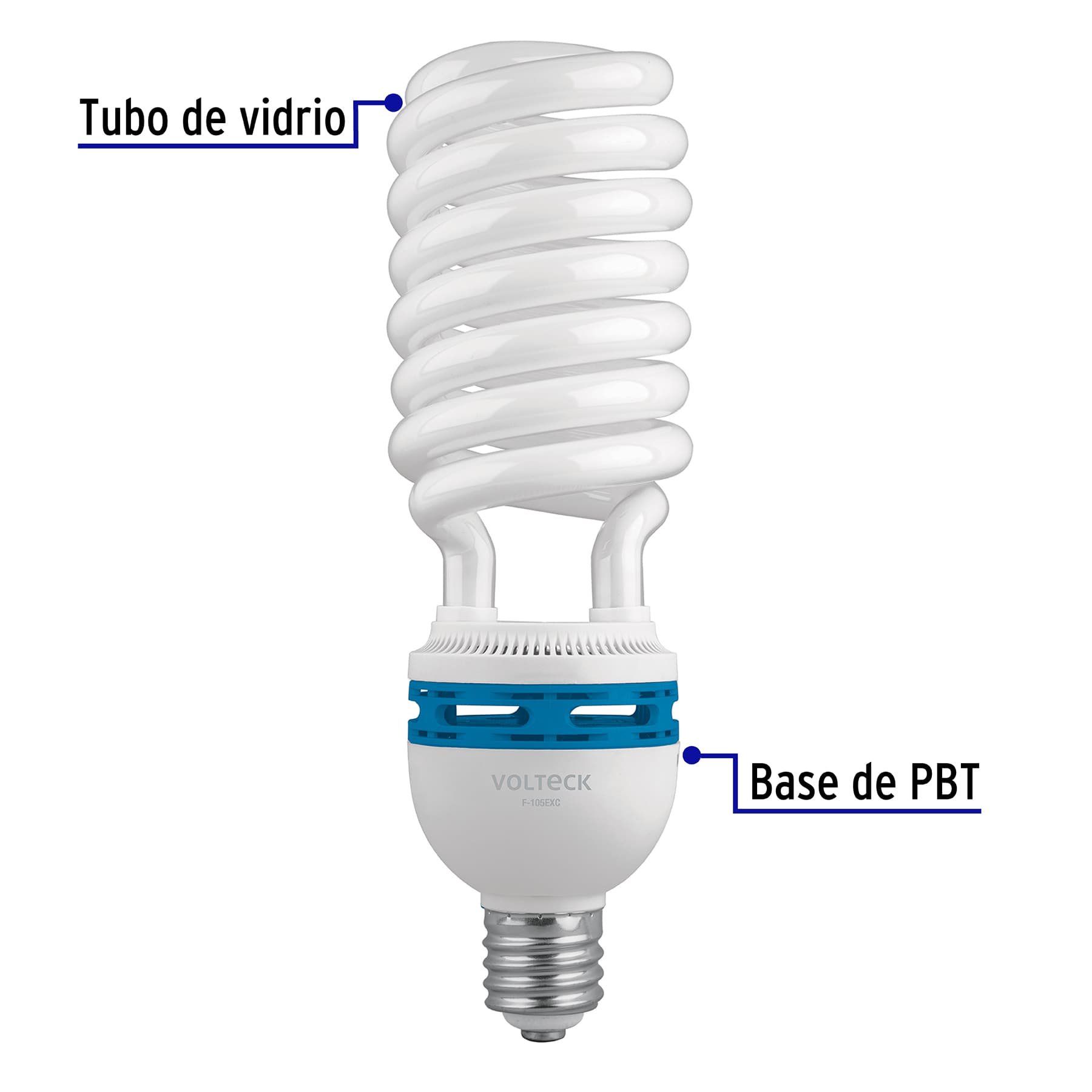 Lampara 105W espiral base Mogul E39 luz dia T5