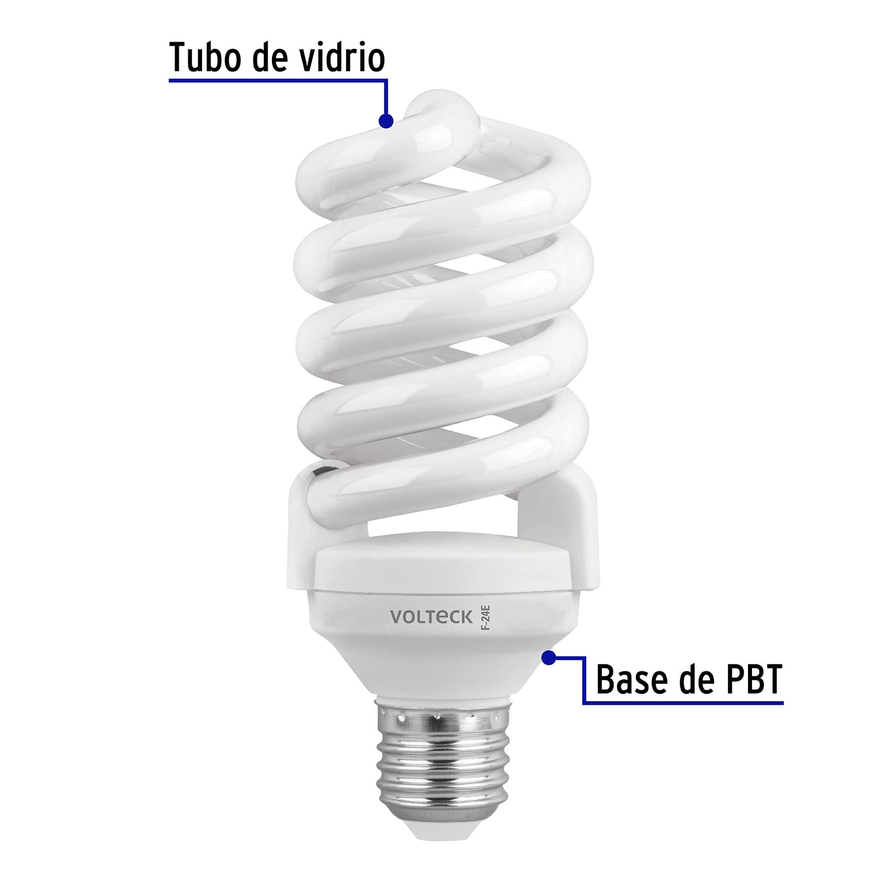 Foco Lampara 24W Espiral Luz de Dia Diametro T4