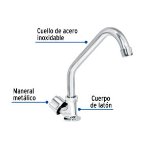 Llave individual cuello corto para Fregadero