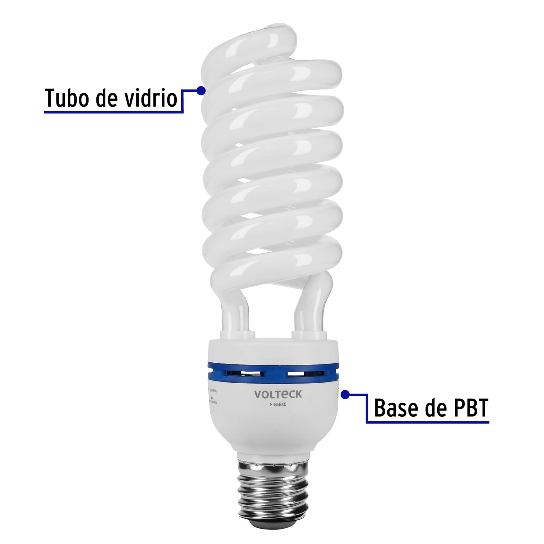Foco Lampara 65W 220v Espiral Base Mogul E39 Luz dia