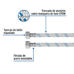 Manguera flexible para Fregadero Lavabo100cm