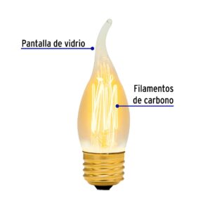 Foco Lampara incandescente vintage 40W flama