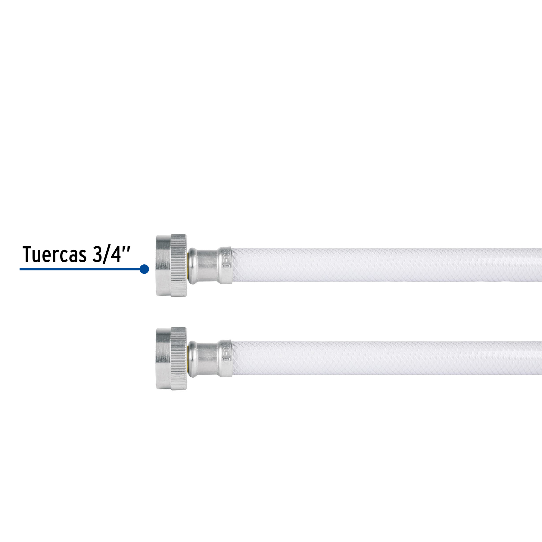 Manguera de Lavadora Vinilo blanco 3/4" x 3/4" de 120cm