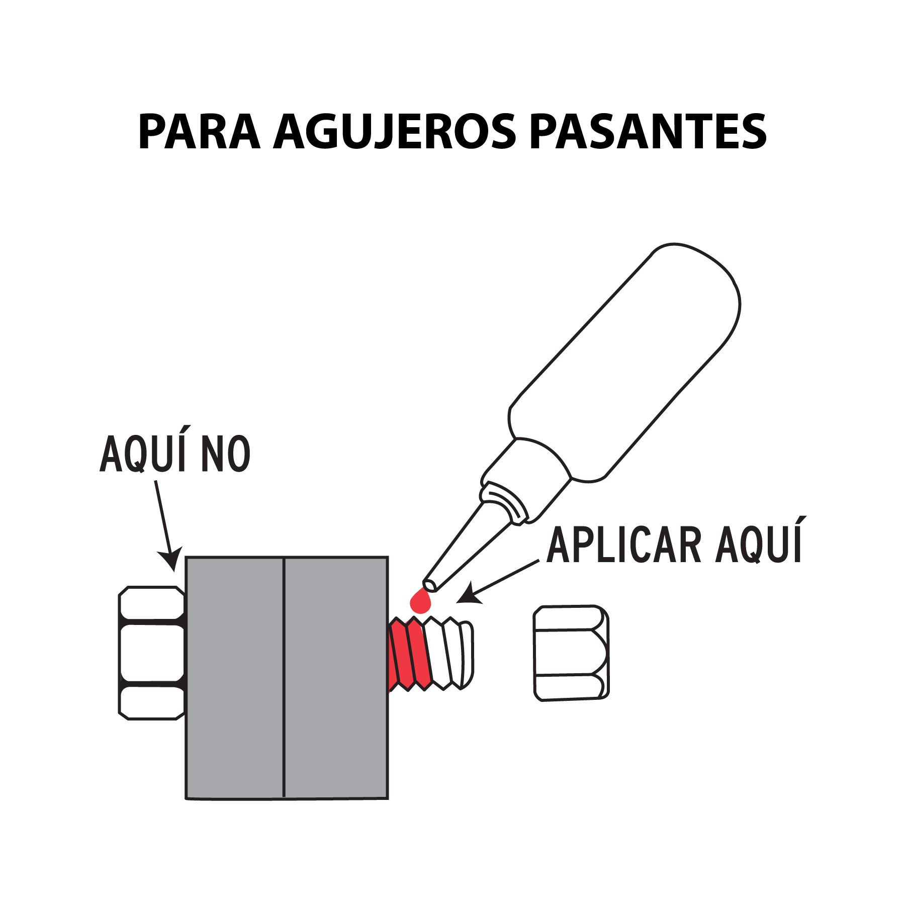 Fijador de roscas permanente 10ml Rojo Truper