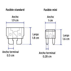 Juego de fusibles automotrices estandar y mini 300pz