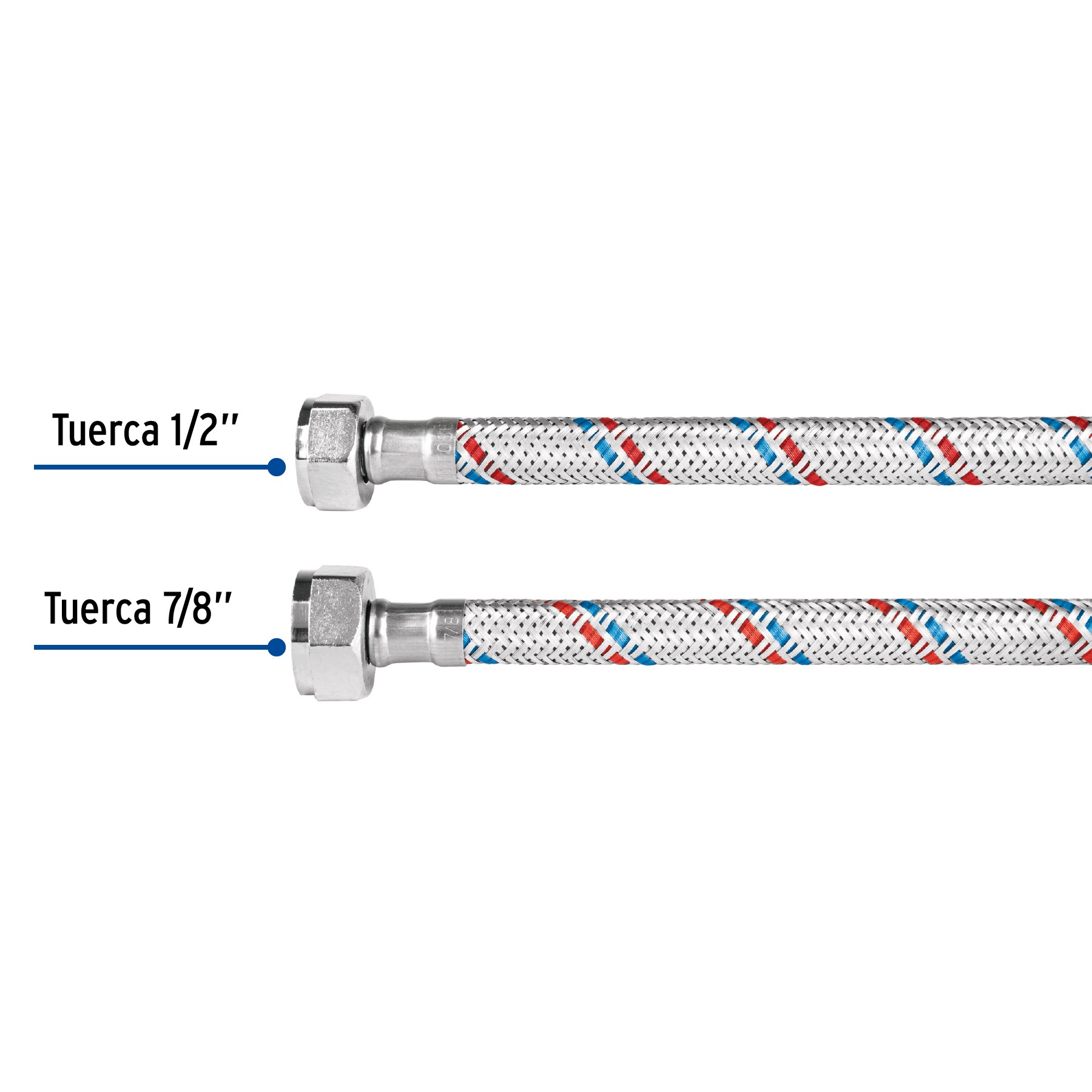Manguera WC de 35cm de 1/2" x 7/8" Economica