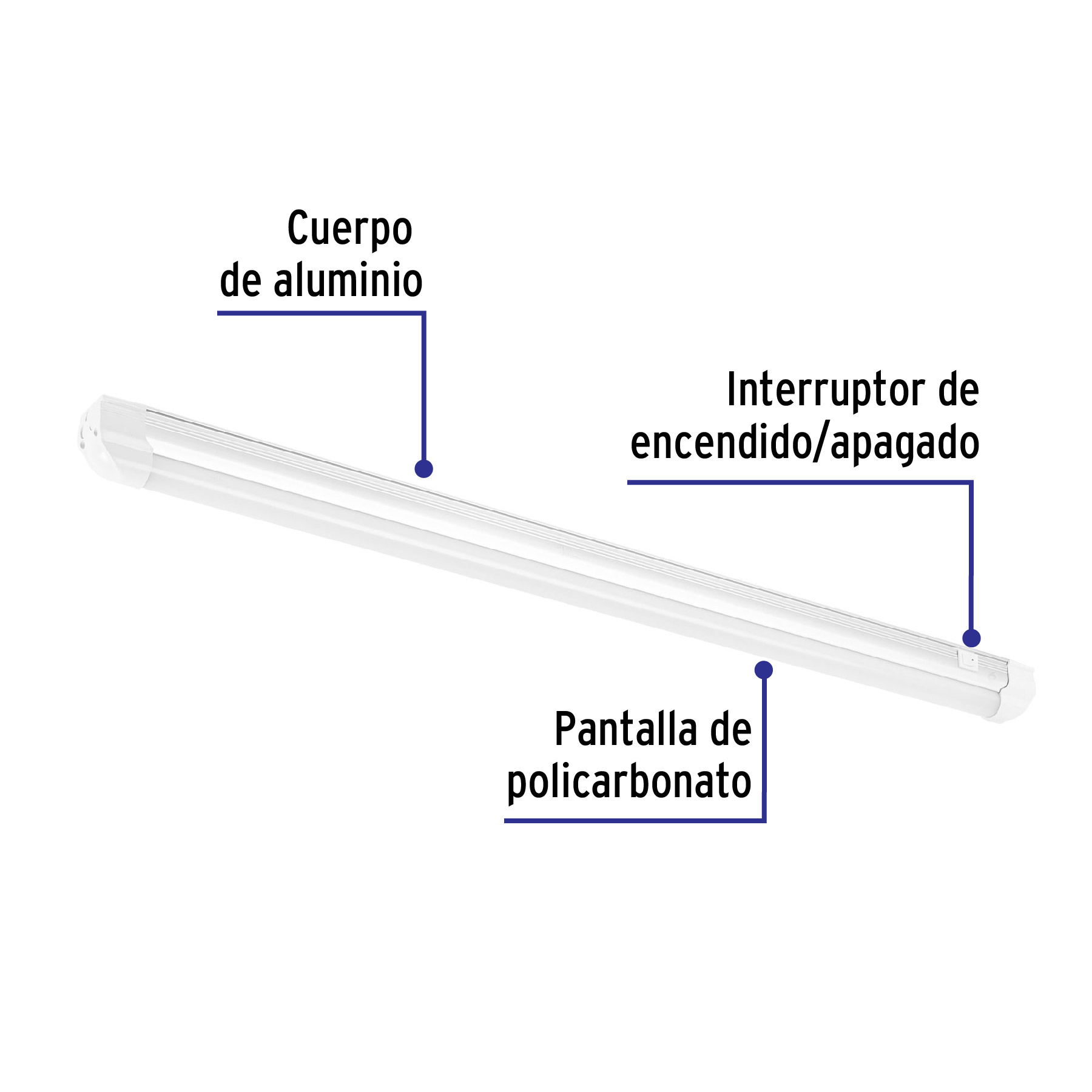 Luminario Lampara LED para gabinete ultradelgado de 12w 59cm