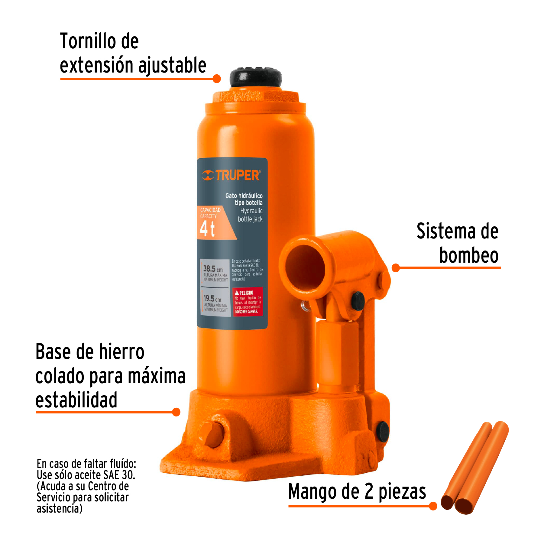 Gato de botella 4 toneladas