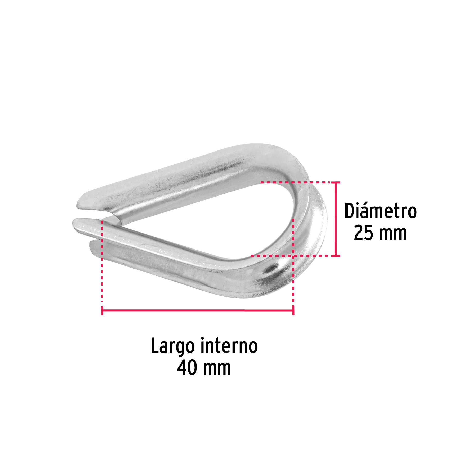Pack de 5 Piezas de Guardacabo galvanizado 5/16"