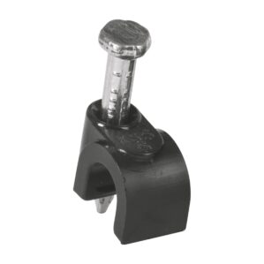 Grapa para cable redondo de 5mm negra bolsa con 20 piezas