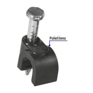 Grapa para cable redondo de 5mm negra bolsa con 20 piezas