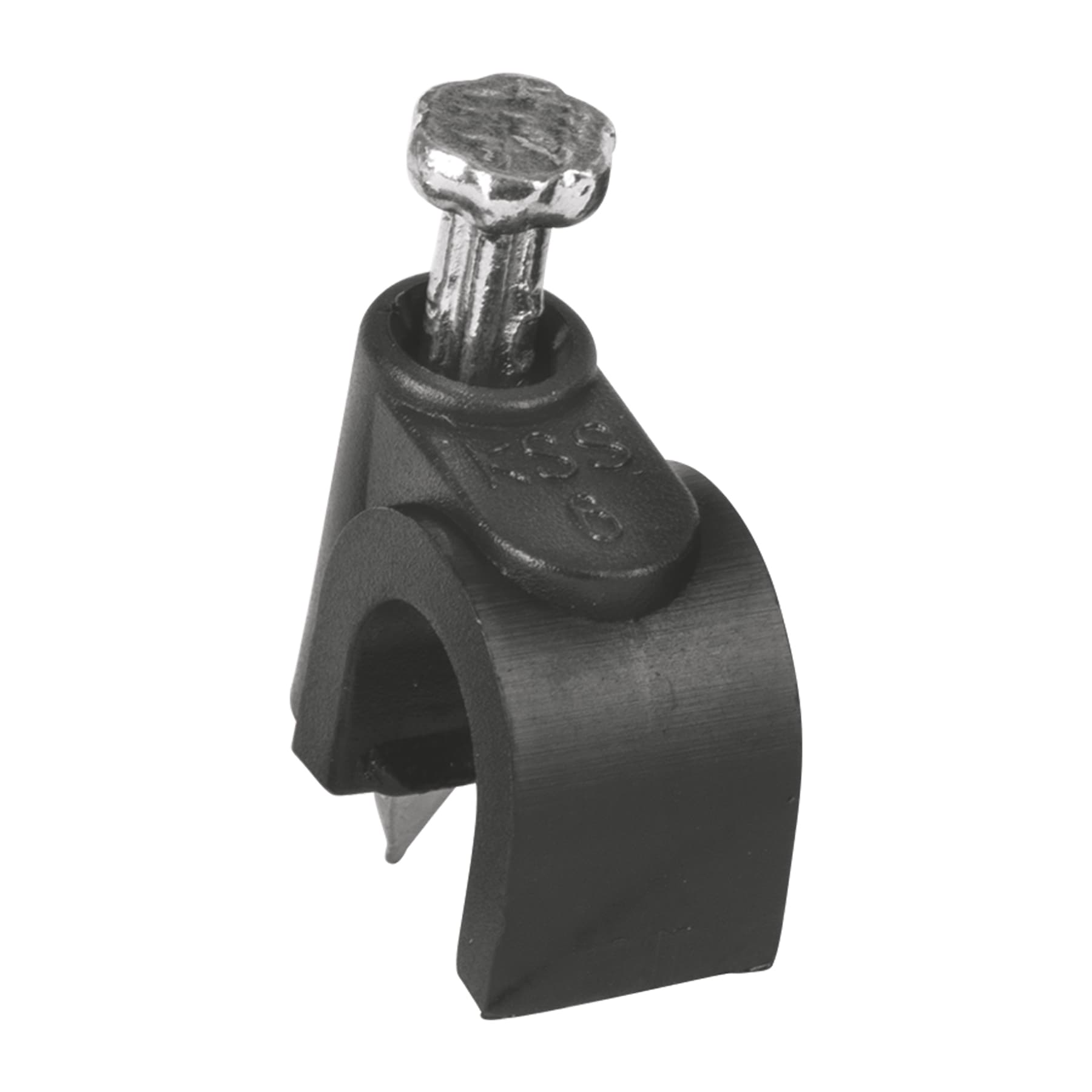 Grapa para cable redondo 6mm negra bolsa 20 piezas