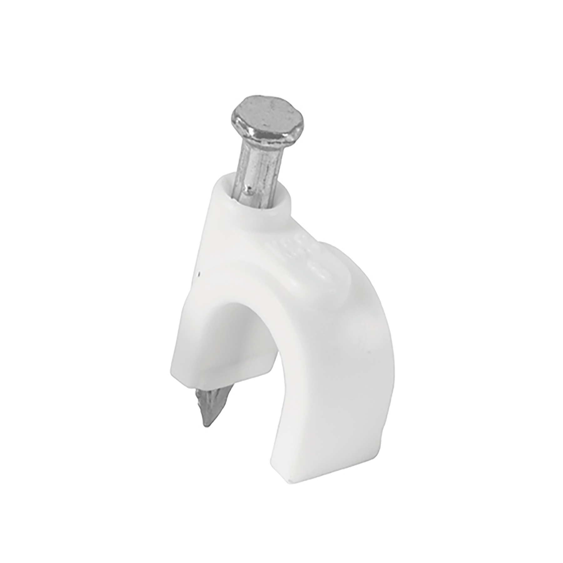 Grapa para cable redondo 8mm blanca bolsa con 20 piezas