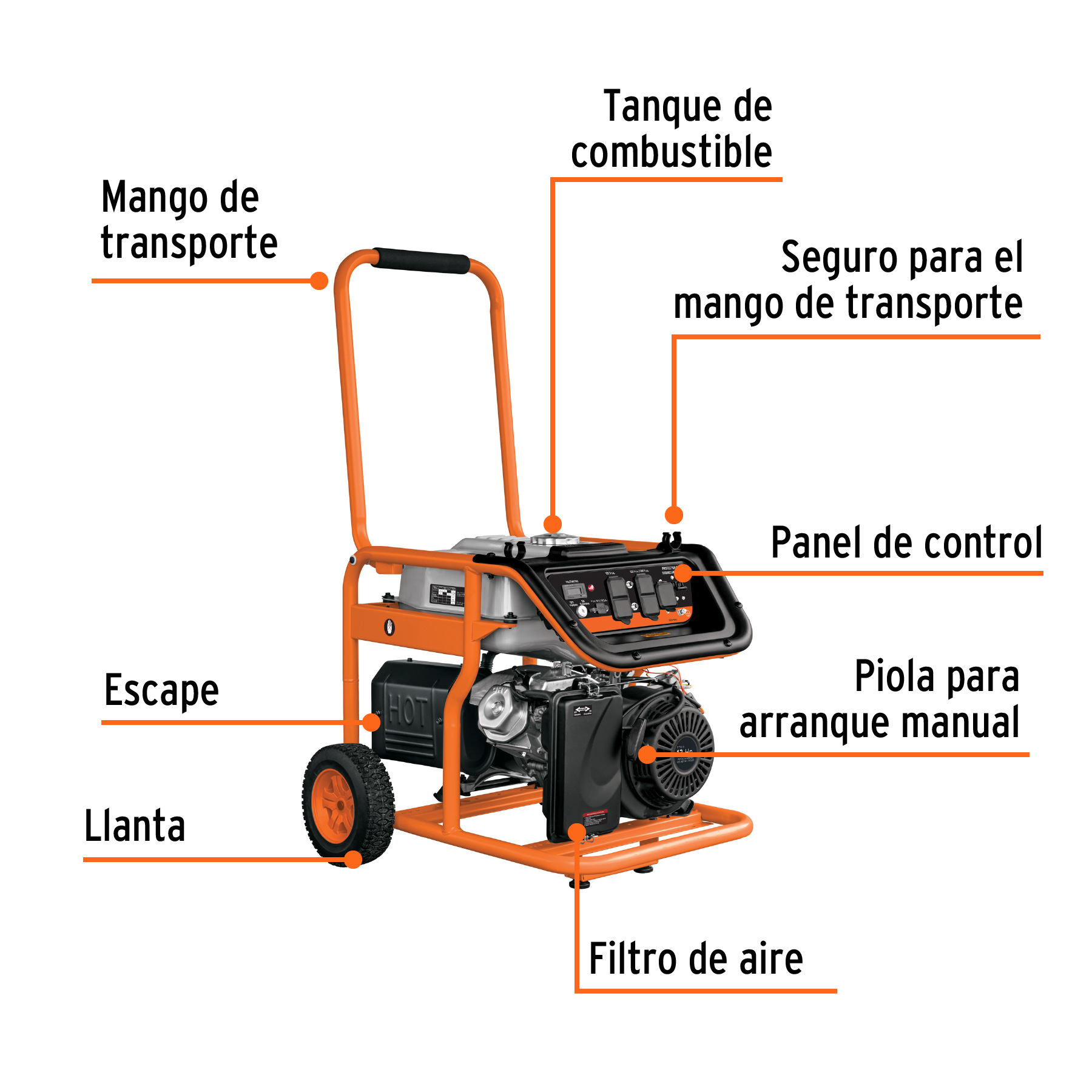 Generador electrico a gasolina de 5500w
