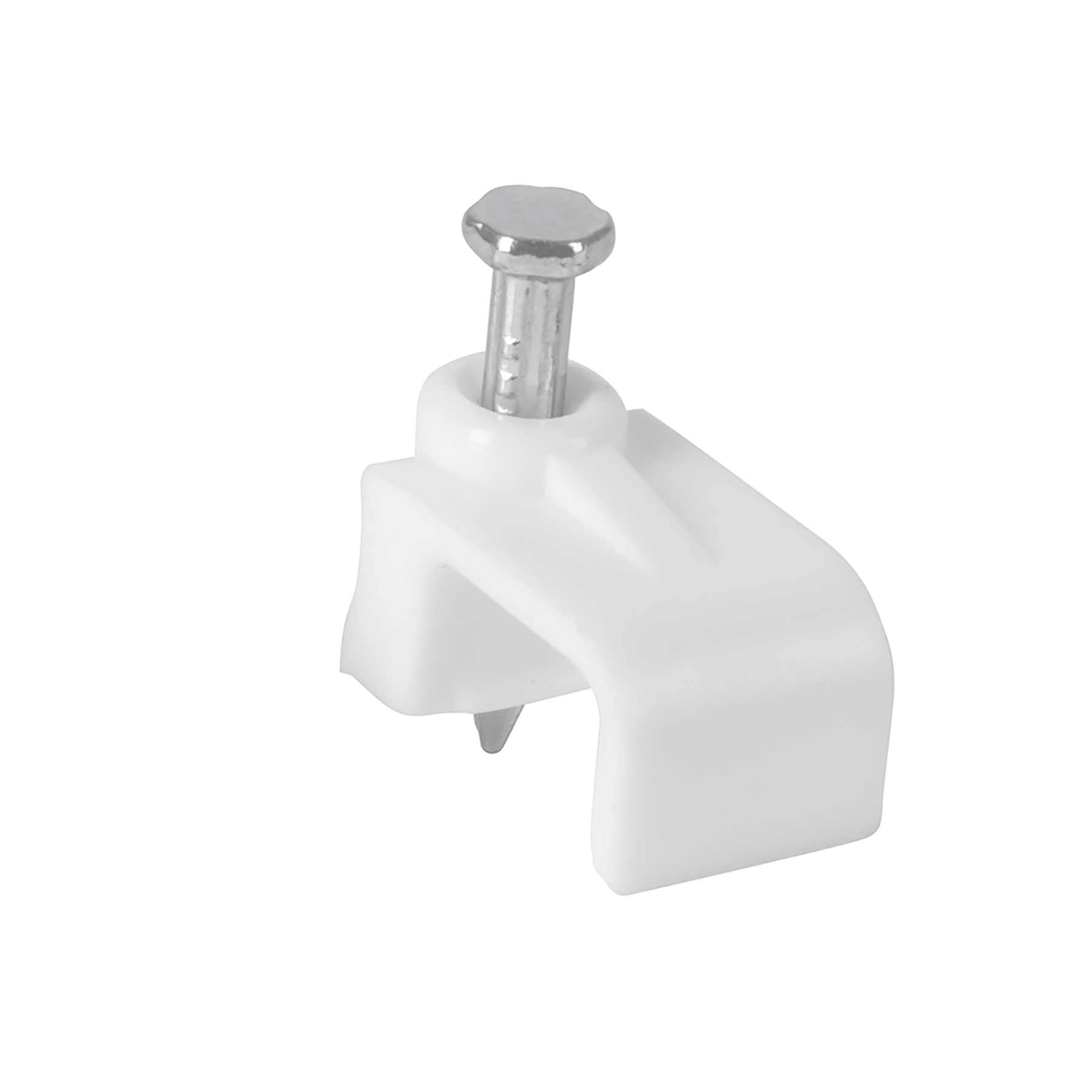 Grapa para cable plano 6x9.5mm blanca bolsa 20 pzas