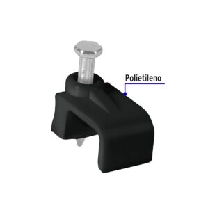 Grapa para cable plano 6x9.5mm Negra bolsa 20 pzas