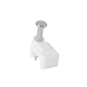 Grapa para cable plano 3x6mm blanca bolsa 20 pzas