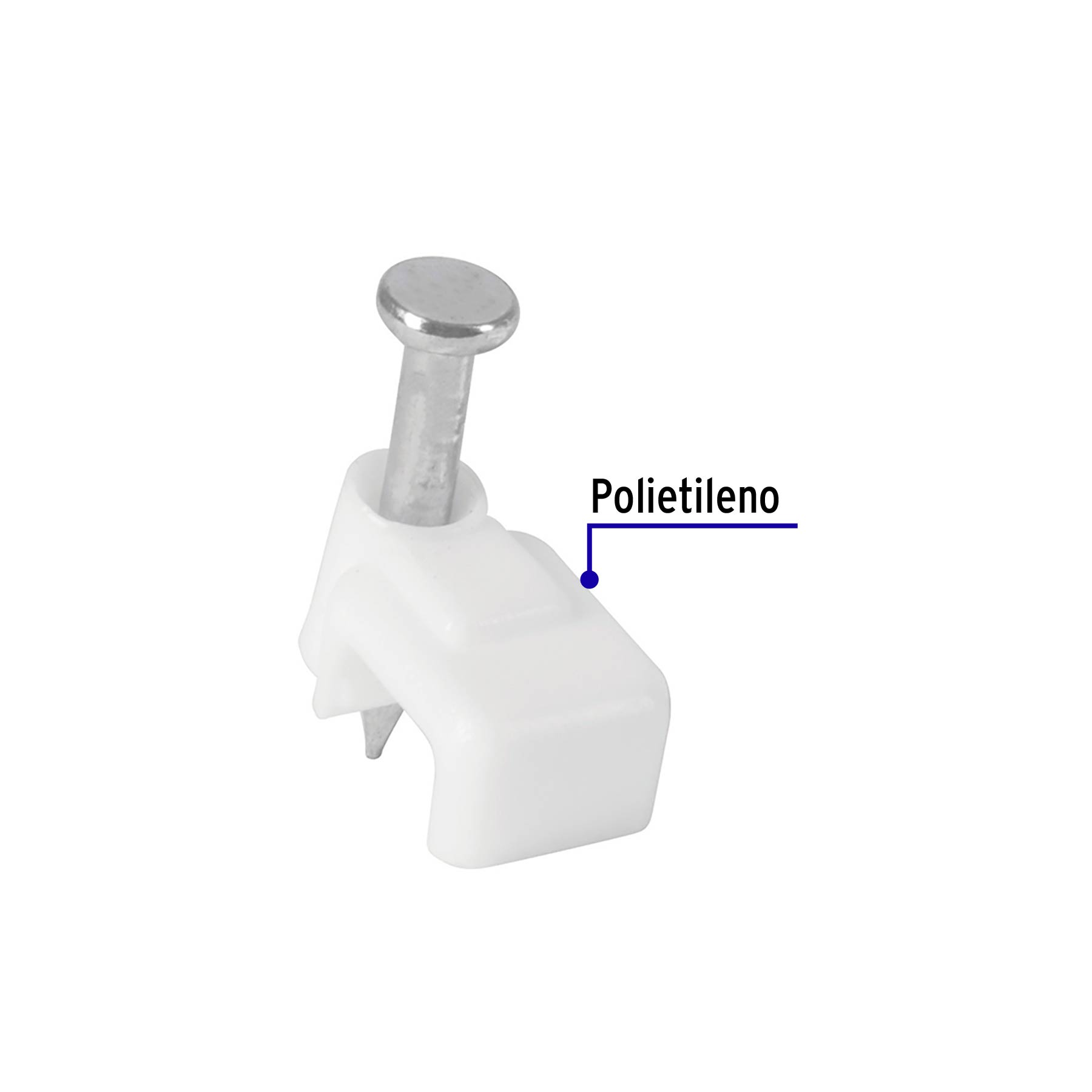 Grapa para cable plano 3x6mm blanca bolsa 500 pzas