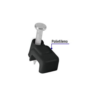 Grapa para cable plano 3x6mm Negra bolsa 20 pzas