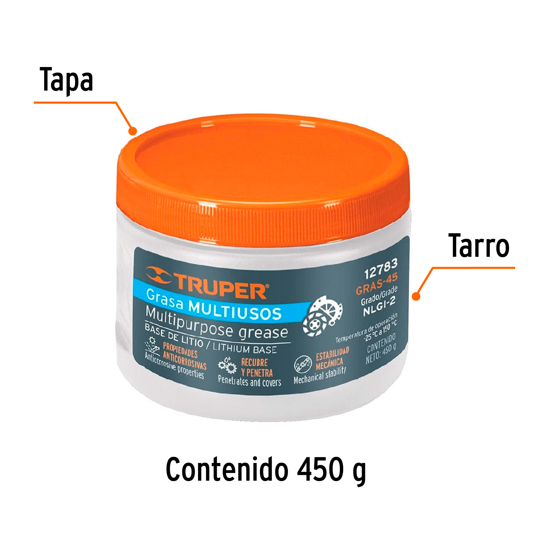 Grasa de litio Multiusos Anticorrosiva 450gr