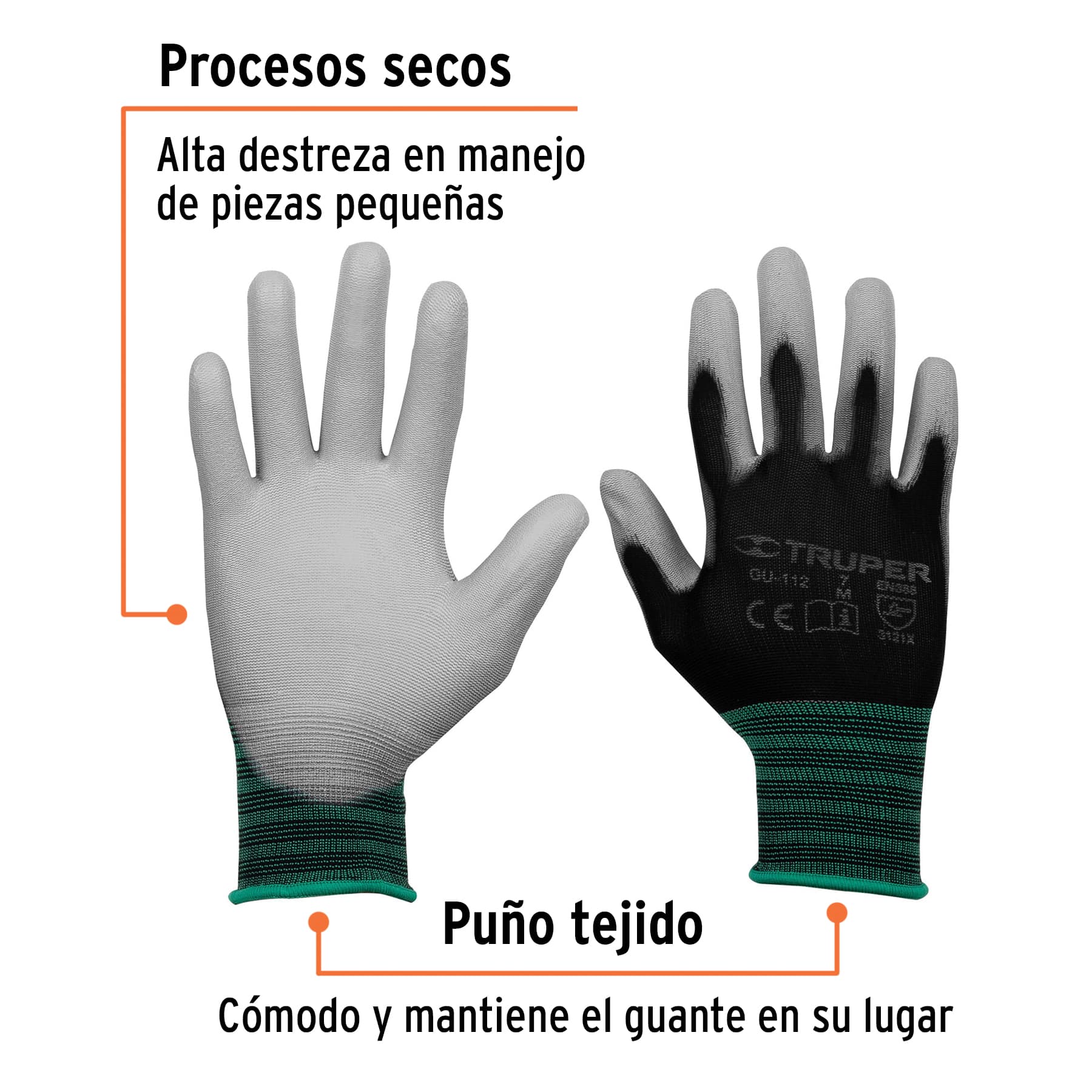 Guantes de Reforzados de Poliuretano Medianos