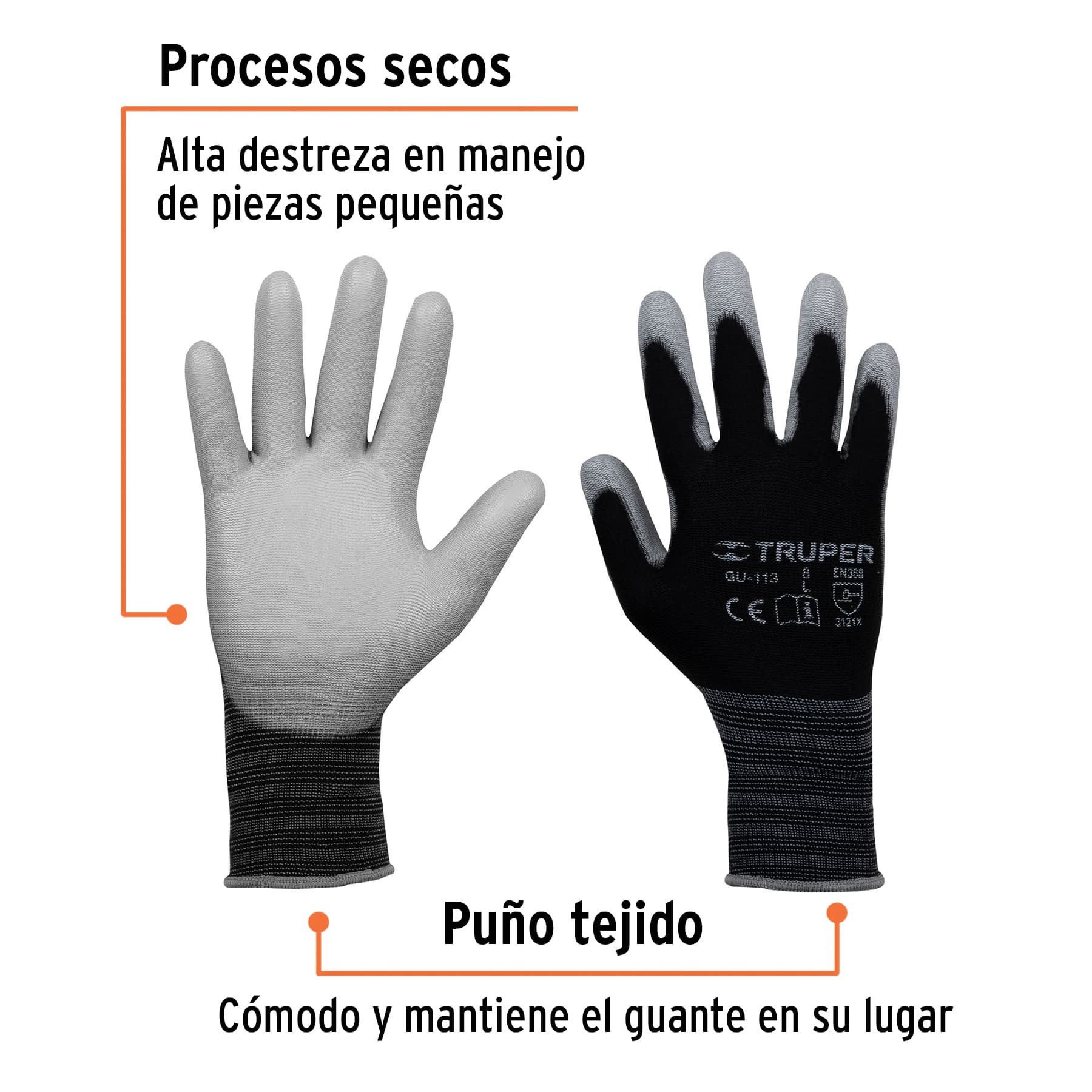 Guantes de Reforzados de Poliuretano Grandes