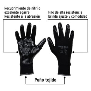 Guantes de Nylon con Nitrilo en Palma Grandes Pretul